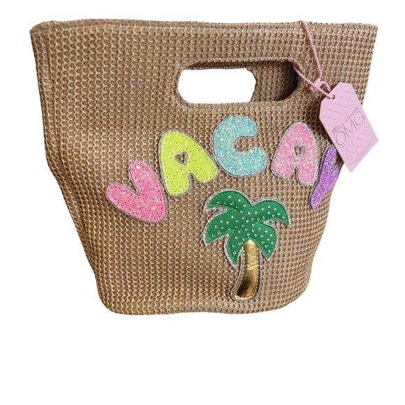ADORABLE VACATION STRAW HANDBAG PURSE PASTEL TROPICAL NWT - Picture 3 of 8